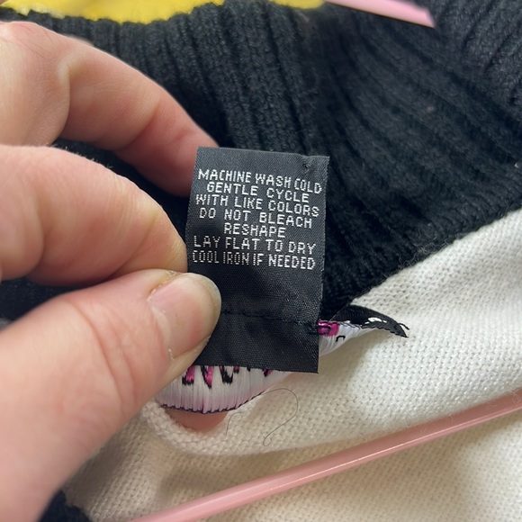 Say What? Sweater Mini Dress Women Size MEDIUM V Neck Button Details Colorblock - Picture 8 of 11